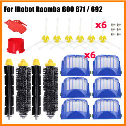 Piezas de repuesto para Robot aspirador IRobot Roomba 671/692, accesorios, cepillo lateral de rodillo principal, Kits de filtros Hepa