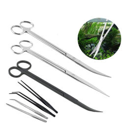 Pinzas de Acero Inoxidable para Plantas Acuáticas, Herramientas para Acuarios, Herramientas para Acuarios, Tijeras, Herramientas de Limpieza