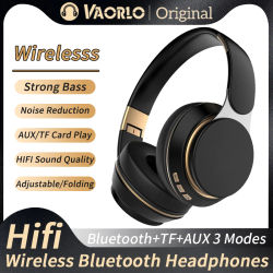 07S auriculares inalámbricos plegables, auriculares estéreo ajustables para juegos, Bluetooth + TF Play + 3,5mm AUX, 3 modos, HIFI, graves pesados