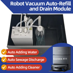 Kit de Cambio de Agua para Robot Aspirador Ecovacs X11 X12 T90 X9 T50 X8 X1, Módulo de Accesorios para Conexión de Agua con Recarga y Drenaje Automáticos