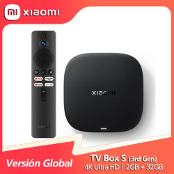 Xiaomi TV Box S (3rd Gen) 2+32GB, 4K Ultra HD, Chromecast, Wi-Fi 6, Bluetooth 5.2, Reproductor multimedia de transmisión Compatible con Netflix, Prime Video y Youtube