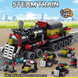 NUEVO Kit de Bloques de Construcción 6 en 1 DIY: Tren, Robot, Helicóptero, Vehículo, Ladrillos para Niñas, Modelo de Juguete de Película