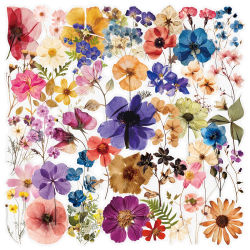 10/25/50 Uds. Pegatinas transparentes de plantas de flores mixtas para bricolaje maleta impermeable teléfono portátil botella de agua portátil Scrapbooking