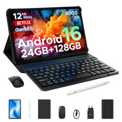 Tablet PC DOOGEE U12 Android 16, Pantalla S de 12'', 24 GB de RAM (6 GB + 18 GB), 128 GB, Batería de 9000 mAh, UNISOC T7255, Widevine L1, Altavoces Duales