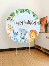 Soporte de cubierta de fondo de Metal, soporte redondo de arco de hierro elevado para globos, soporte de decoración de fondo para fiesta de cumpleaños y Baby Shower