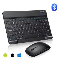 Teclado ultrafino compatible con Bluetooth, Mini teclado inalámbrico portátil para iPad, iPhone, tableta, teléfono, teléfono inteligente portátil