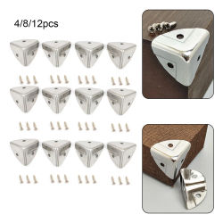 Protector de esquina de caja de Metal para estuches de cosméticos, maletas de madera, fundas de vuelo, Protector de herrajes para muebles Retro, 12 Uds.