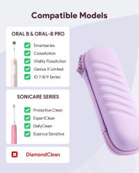 Bolsa de almacenamiento para cepillos de dientes eléctricos Oral-B Pro/iO/Philips Sonicare, estuche multiusos a prueba de golpes con cubiertas de bolsillo de malla para protección