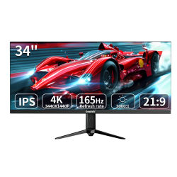 Monitor IPS Gawfolk GF340B de 34 Pulgadas, 4K, 165Hz, para Juegos de PC y Oficina, Negro, Sin Función de Elevación