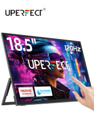 UPERFECT Monitor portátil Pantalla táctil 18,5 pulgadas 120 Hz con VESA y soporte ajustable de 180° Ultradelgado y liviano UHD FreeSync IPS HDR Pantalla para juegos USB C Segundo monitor de viaje para