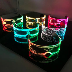 Gafas Decorativas Luminosas de Moda, Decoración con Luz de Neón, Gafas de Sol LED para Discoteca, DJ, Música Rave, Disfraz Nocturno