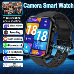 2025 nueva cámara reloj inteligente hombres mujeres fotos grabar vídeo Monitor de salud impermeable deportes Fitness HD Bluetooth llamada reloj inteligente