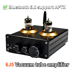 Preamplificador 6J5, amplificador de tubo de vacío, amplificador Bluetooth para altavoces domésticos, teatro, Karaoke, amplificador de sonido Hifi, entrada DC12V