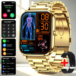 Reloj inteligente para hombre y mujer, con pantalla HD de 1,83 pulgadas, monitor de salud, llamadas inalámbricas, funciones deportivas y de seguimiento de la actividad física. Resistente al agua
