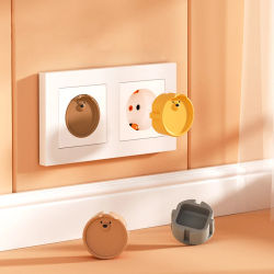 Cubierta protectora de enchufe de protección de seguridad para bebés, cubierta de protección contra el polvo para prevención de descargas eléctricas con dibujos animados bonitos, 5 uds.