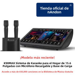 Máquina de karaoke InAndOn K90MAX con pantalla táctil de 15.6 pulgadas, 2 micrófonos, 650000 canciones, alta calidad, bluetooth, portátil.