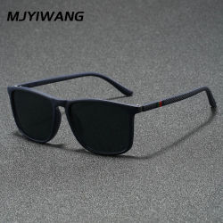 Mjyiwang Gafas de sol polarizadas cuadradas mate para hombre, lentes de espejo azules UV400, antideslumbrantes, para conducir, pescar, viajar, gafas para exteriores