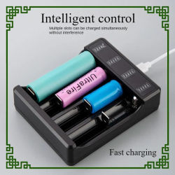 Cargador de batería Universal con Cable indicador LED 3,7 V cargador de batería de litio recargable rápido inteligente para 18650 16650 14500
