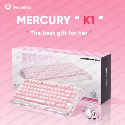 Grava Star Mercury K1 Teclado mecánico inalámbrico para juegos 79 teclas Bluetooth 2,4G con cable RGB Hotswap Gamer teclado sin contacto