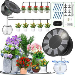 Kit de sistema de riego por goteo automático Solar, máquina de agua para plantas con sifón antipara jardín, exterior, interior, agua verde para plantas