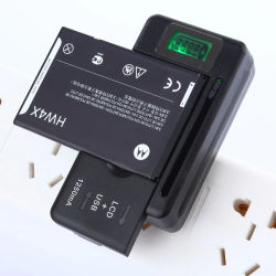 Cargador de batería móvil pantalla indicadora LCD Universal puerto USB para cargadores de teléfono móvil carga de batería de 32-55mm enchufe de EE. UU. Reino Unido UE