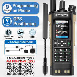BAOFENG UV-32 GPS banda aérea Walkie Talkie de largo alcance 10W multibanda Bluetooth programación inalámbrica copia frecuencia Radio bidireccional