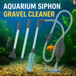 Juego de herramientas para aspiradora de sifón de acuario, limpieza de grava/arena para pecera grande, cambio de agua con tubo de extensión, rápido y fácil