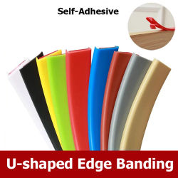 Banderas de borde en forma de U de 9-40mm de ancho, tira de borde de muebles, borde autoadhesivo, Protector de borde Flexible
