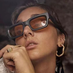SO & EI-gafas de sol cuadradas para hombre y mujer, lentes transparentes con gradiente oceánico, Estilo Vintage, Punk, púrpura y naranja