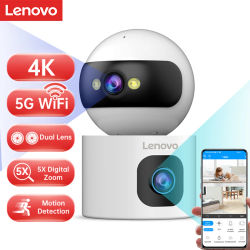 Lenovo 4K PTZ WiFi cámara de doble lente cámara de vigilancia CCTV interior para el hogar seguimiento automático protección de seguridad Monitor inteligente para bebés