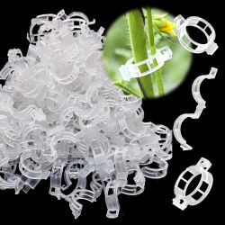 50-100 Uds Clips para tomates Clips para plantas enredaderas Clips de enrejado de plástico-Clips de soporte para plantas trepadoras pepinos pimientos verduras