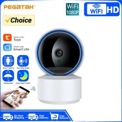 Cámara IP Tuya de 2MP, Cámara de Vigilancia Wifi con Audio Bidireccional, Visión Nocturna HD, Seguimiento Automático, Nube, Hogar Inteligente, Monitor para Bebés