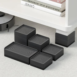 Paquete de 4 almohadillas elevadoras para muebles (carga de 200 kg): se adapta a sofá/mesa de té/gabinete para zapatos, elevadores de pies ajustables impermeables