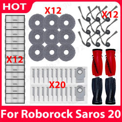 Repuestos para Roborock Saros 20: Cepillo Principal, Cepillo Lateral, Paño de Limpieza, Filtro HEPA, Bolsa para Polvo, Accesorios de Repuesto para Robot Aspirador