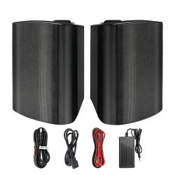 Herdio 2 uds 5,25 ''300W altavoces Bluetooth para interiores y exteriores altavoces activos de montaje en pared con cable impermeables para garaje cubierta hogar piscina