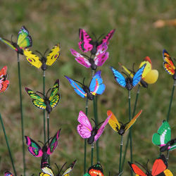 10-50 Piezas de Mariposas Decorativas de Simulación, Adornos para el Hogar, Fiestas, Jardín, Patio, Decoración Colorida Multiusos para Plantas de Jardín