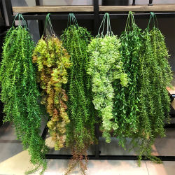 1 Uds. Planta verde Artificial de ratán, plantas de hierba verde, ratán colgante de vid para pared, boda, jardín, decoración HOme, paisajismo