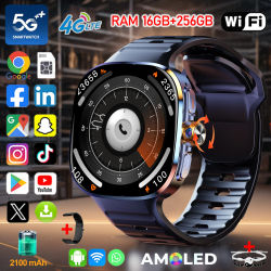 4G/5G Smartwatch 2,4 pulgadas 720*720 Amoled Android 10,0 900W cámara GPS WIFI tarjeta SIM 16GB + 256GB RAM 2100Mah batería reloj inteligente