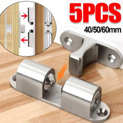 Pestillo de bola de latón para puerta de muebles, pestillo de tensión ajustable, doble rodillo, 5/1 piezas