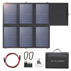 ALLPOWERS Panel Solar 60W Cargador Solar Plegable con 18V DC+USB-C 60W+USB-A*2 para Estación de Energía, Camping, Computadora Portátil, Teléfono, Montar
