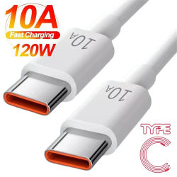 Cable de carga rápida tipo C a tipo C de 10A y 120W, cable de datos para cargador de teléfono para Samsung, Xiaomi, Huawei, cable de carga rápida USB C