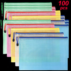 Carpeta de almacenamiento de papelería, bolsa de malla con cremallera para archivos, bolsa para documentos A4/A5/A6, carpetas de archivos con cremallera, organizador de documentos, escritorio de