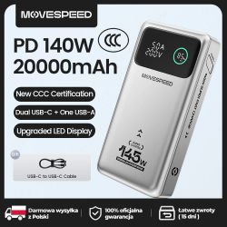 【CCC】MOVESPEED M25PRO 25000mAh Power Bank 140W PD3.1 Cargador de batería externo portátil de carga rápida para iPhone Samsung Laptop