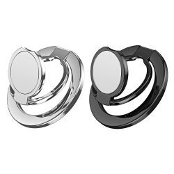 Anillo Magnético Metálico Magsafe de 3 Secciones con Soporte de Succión Magnética de 360° ° Cargador Giratorio Universal Plegable Ultrafino con Función de Elevación C