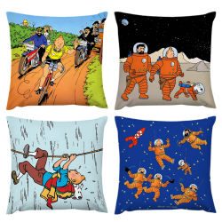 Funda de almohada The Adventures of Tintins, fundas de almohada para cojines de sala de estar, artículos de decoración del hogar, regalos personalizados, funda de sofá