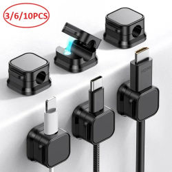 Protector de cargador de Cable, línea de guía, Clip de gestión de cables magnético portátil sin costuras, Clips de Cables para auriculares