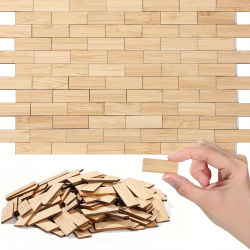 50/100 Uds. Piso de casa de muñecas en miniatura escala 1: 12 Mini tableros de suelo de casa de muñecas de madera muebles de bambú para accesorios de modelo