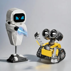2026 Wall.E Eve Kit de Montaje de Robot de Partículas Pequeñas, Figura de Acción, Juguete Educativo, Coleccionable, Sin Efectos Especiales