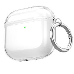Funda transparente a prueba de golpes para auriculares Apple AirPods 4, funda protectora de TPU con llavero para Airpods 4, accesorios para auriculares