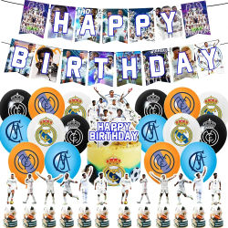 Decoración de Fiesta de Cumpleaños de Fútbol del Real Madrid, Globo, Fondo, Adorno para Pastel, Artículos para Fiestas de Cumpleaños, Baby Shower